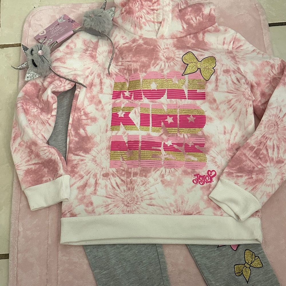 JoJo Siwa Pink and White Tie-Dye Hoodie